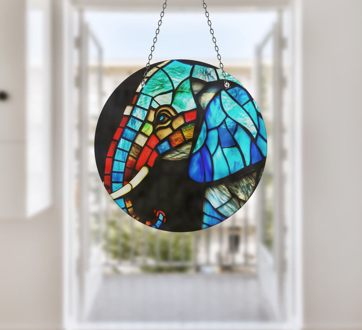 Mosaic Elephant Suncatcher Beautiful Home Decor | Myphotostation
