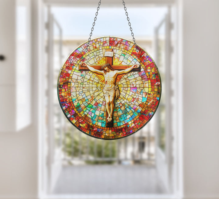 Religious Christ Mosaic Suncatcher Transform Windows with Suncatchers | Myphotostation
