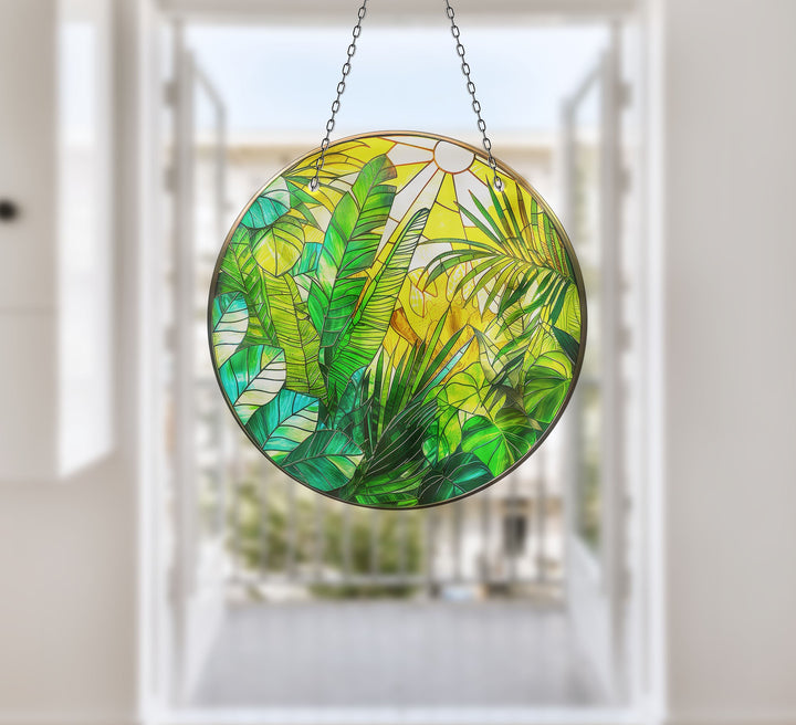 Stained Leaves Suncatcher Decor Vibrant Stained Glass Suncatchers for Windows | Myphotostation
