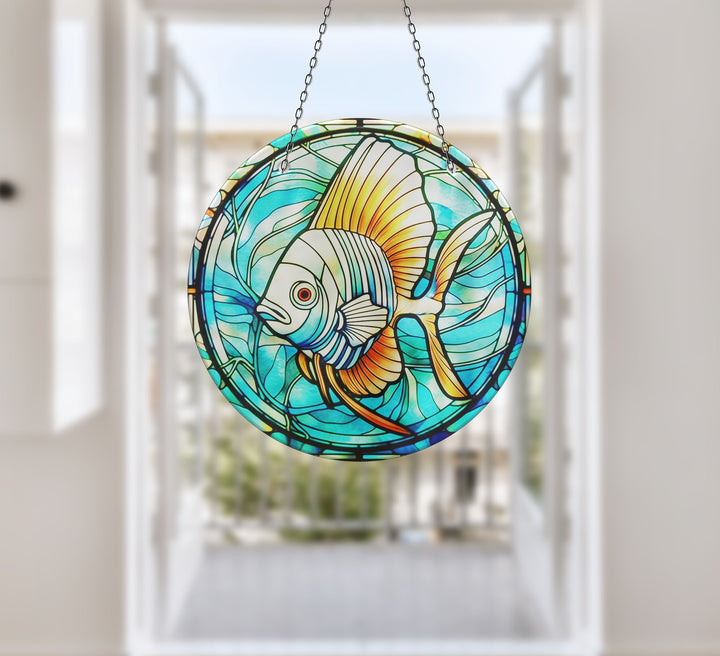 Blue Big Fish Suncatcher Add Color with Stained Glass Suncatchers for Home | Myphotostation
