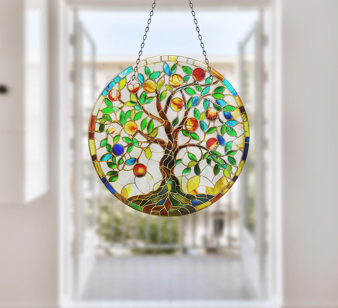 Colored Tree of Life Suncatcher Decor Stained Glass Suncatchers | Myphotostation
