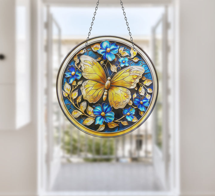 Golden Butterfly Suncatcher Decor