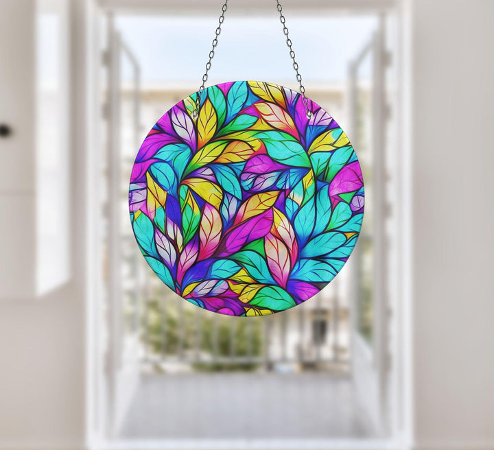 Stained Leaf Suncatcher Decor Stained Glass Suncatchers | Myphotostation
