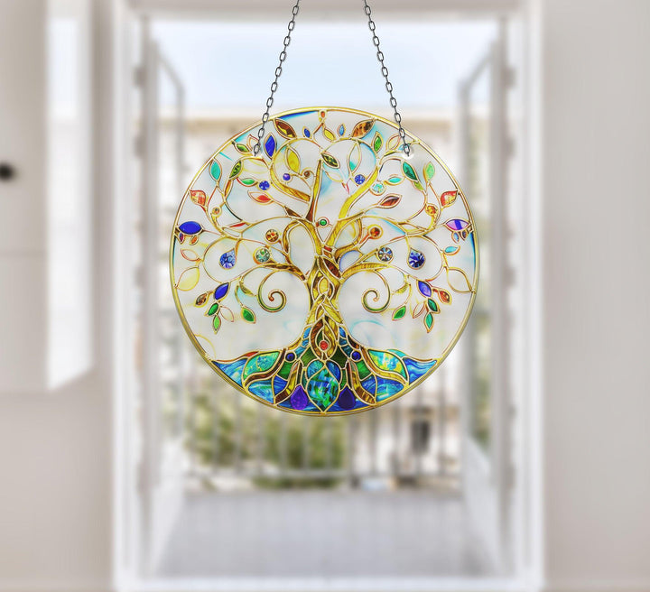 White Tree of Life Suncatcher Decor Moon Suncatchers | Myphotostation
