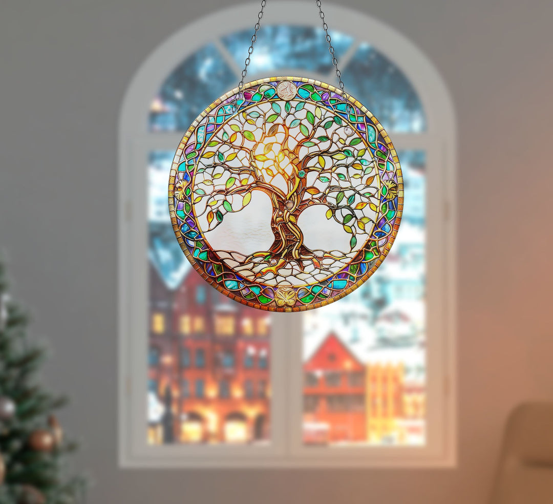 Life of tree Shiny Suncatcher Decor Durable Tempered Glass | Myphotostation
