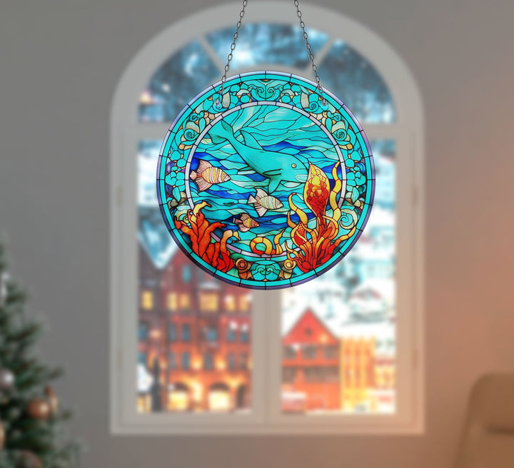 Fish Stained Suncatcher Add Color with Stained Glass Suncatchers for Home | Myphotostation
