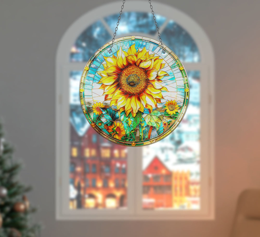 Vivid Sunflower Suncatcher Decor Sun Catcher for Window | Myphotostation
