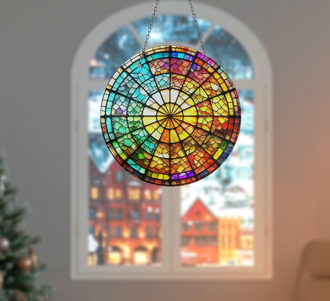 Colorful Stained Circle Suncatcher Sun Catchers | Myphotostation
