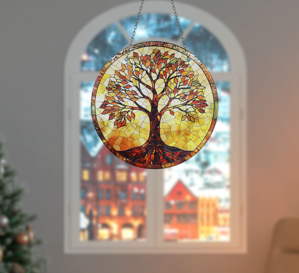 Orange Life of tree Suncatcher Sun Catcher for Window | Myphotostation
