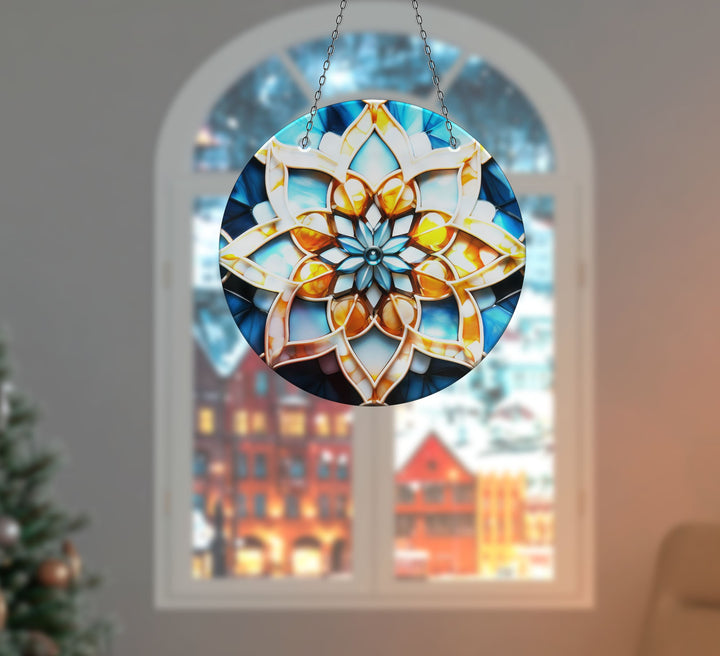 Gold Lotus Suncatcher Decor Durable Tempered Glass | Myphotostation
