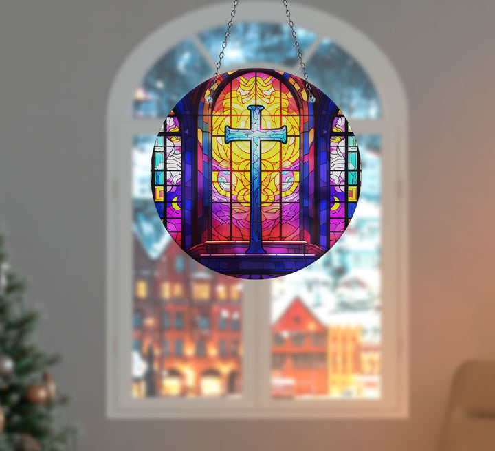 Christian Suncatcher Decor Vibrant Stained Glass Suncatchers for Windows | Myphotostation
