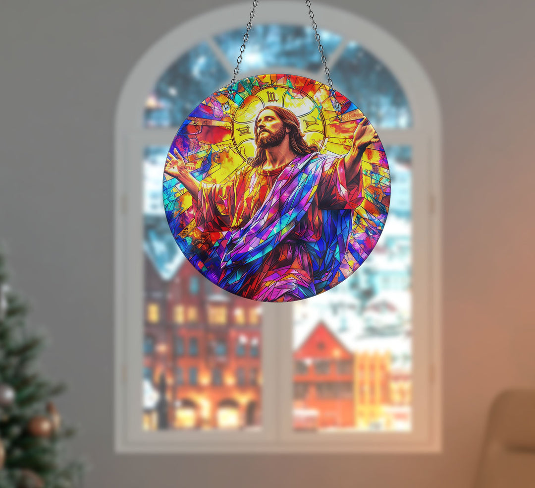 Jesus Christ Suncatcher Decor Brighten Any Space with Glass Suncatchers | Myphotostation
