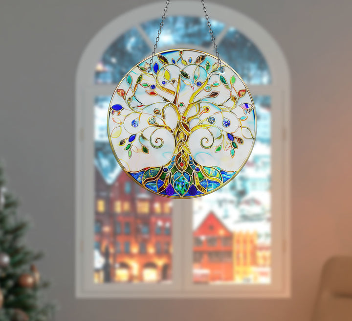 White Tree of Life Suncatcher Decor Beautiful Home Decor | Myphotostation
