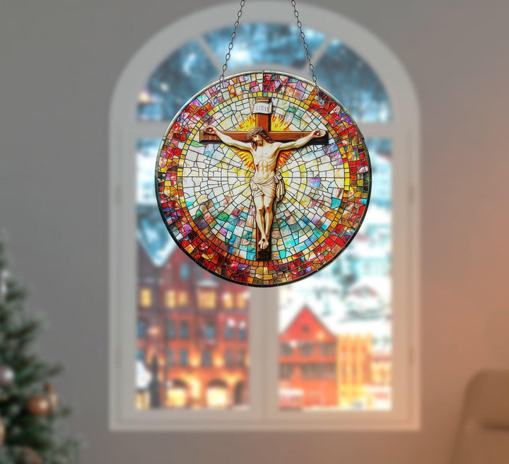 Religious Christ Mosaic Suncatcher Glass Suncatchers | Myphotostation
