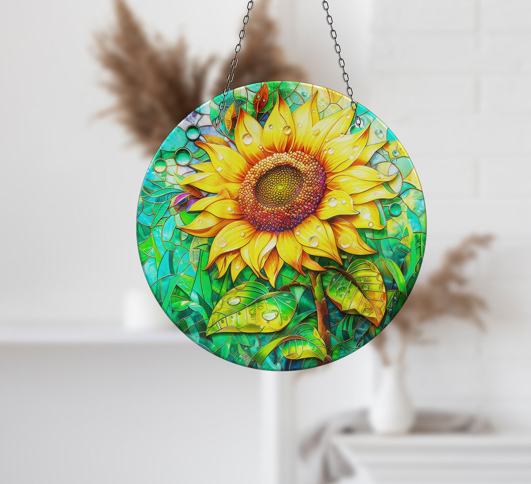 Yellow Sunflower Suncatcher Decor Transform Windows with Suncatchers | Myphotostation
