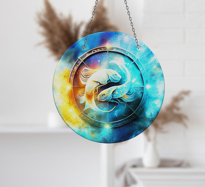 Koi Fish Blue Suncatcher Decor Colorful Sun | Myphotostation 
