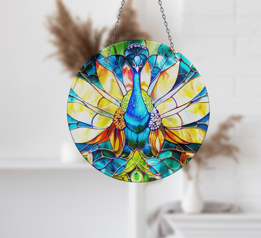 Peacock Blue Suncatcher Decor  Brighten Windows | Myphotostation
