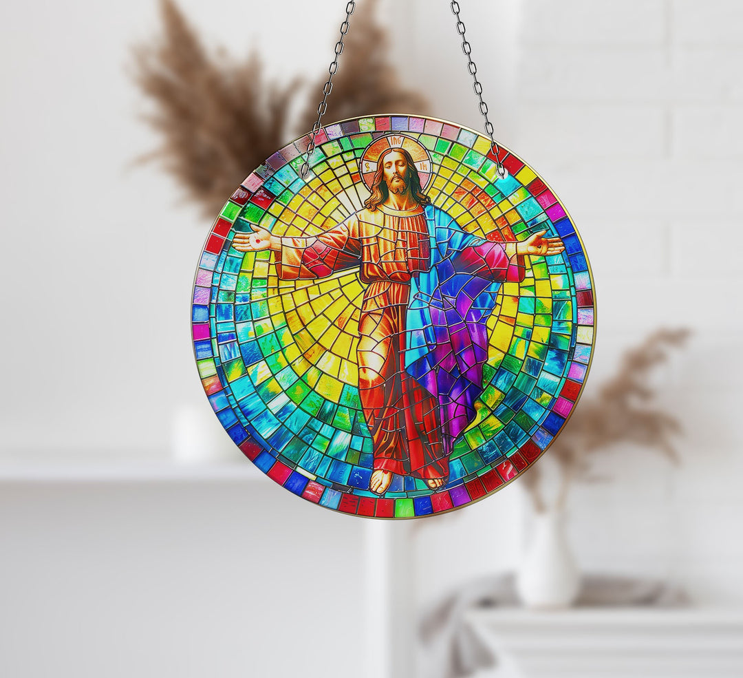 Neon Christ Suncatcher Decor Glass Suncatchers | Myphotostation
