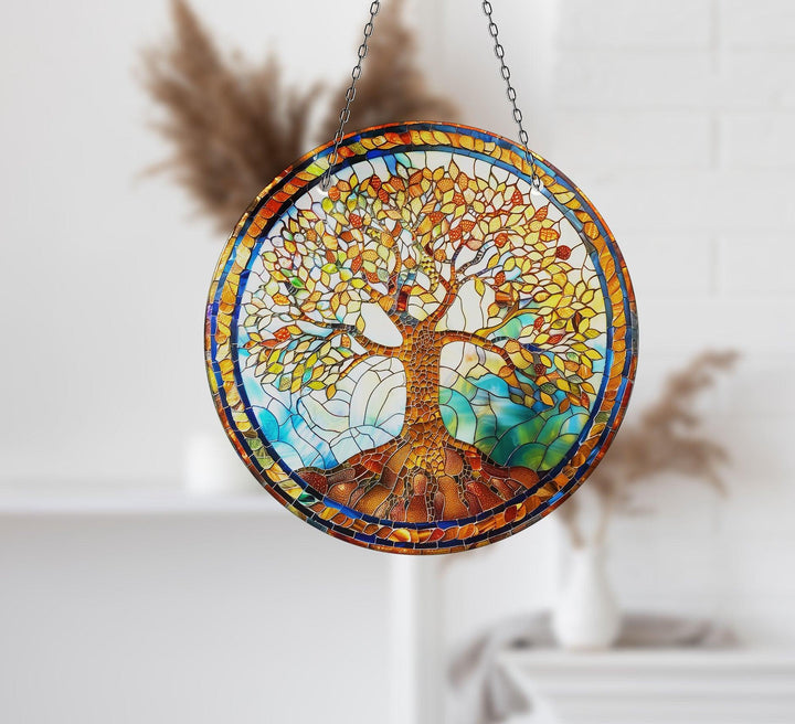 Gold Life of tree Suncatcher Decor Beautiful Home Decor | Myphotostation
