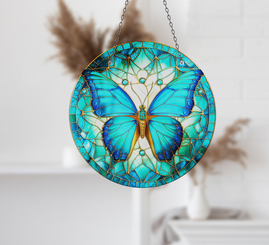 Shiny Blue Butterfly Suncatcher Sun Catchers | Myphotostation
