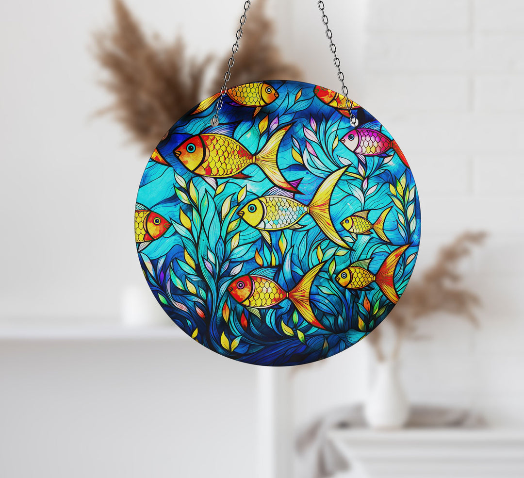 Yellow Fishes Suncatcher Decor Beautiful Home Decor | Myphotostation
