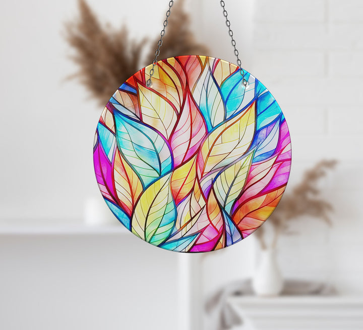 Leafs Colorful Stained  Suncatcher Glass Suncatchers | Myphotostation
