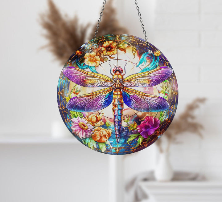 Colorful Dragonfly Suncatcher Decor Stained Glass Suncatchers | Myphotostation
