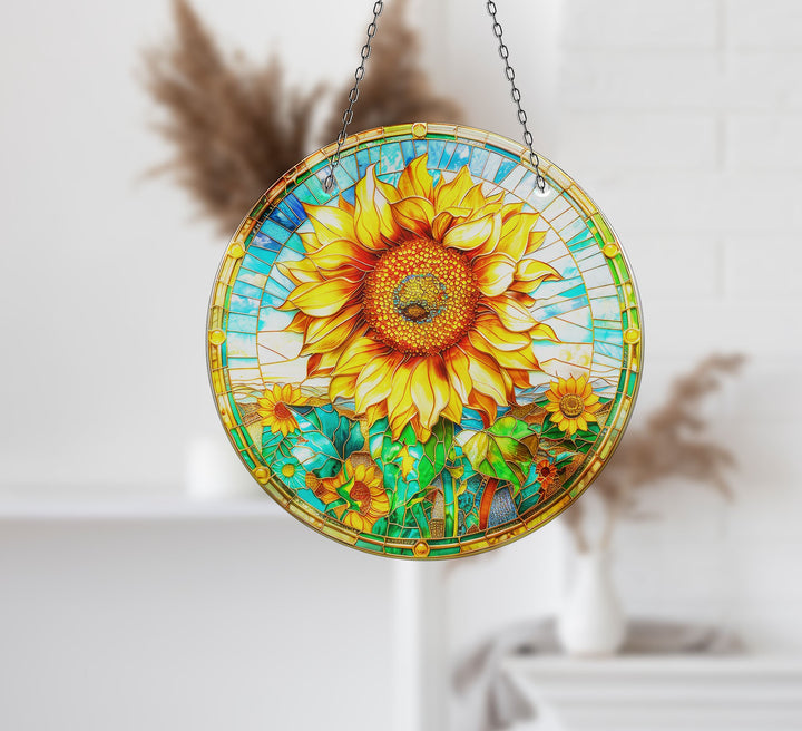 Vivid Sunflower Suncatcher Decor Add Color with Stained Glass Suncatchers for Home | Myphotostation
