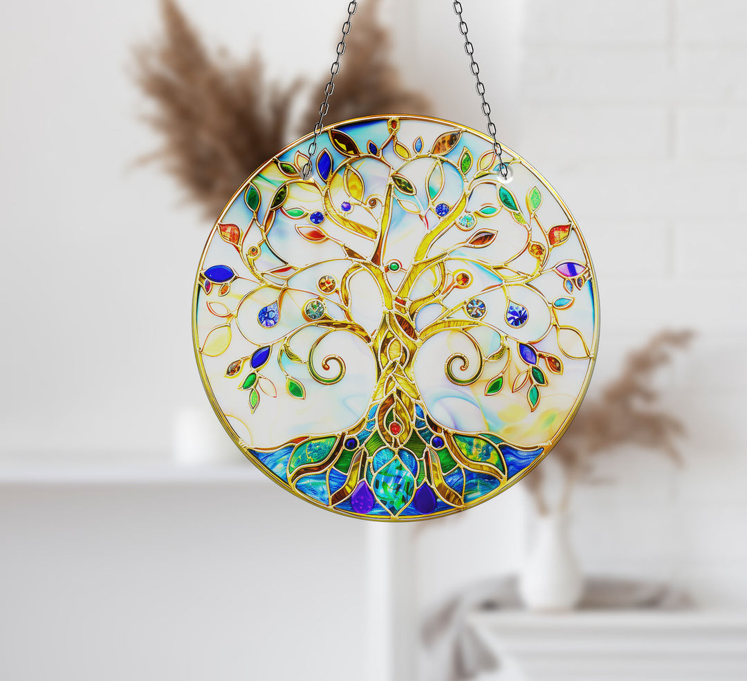 White Tree of Life Suncatcher Decor Glass Suncatchers | Myphotostation
