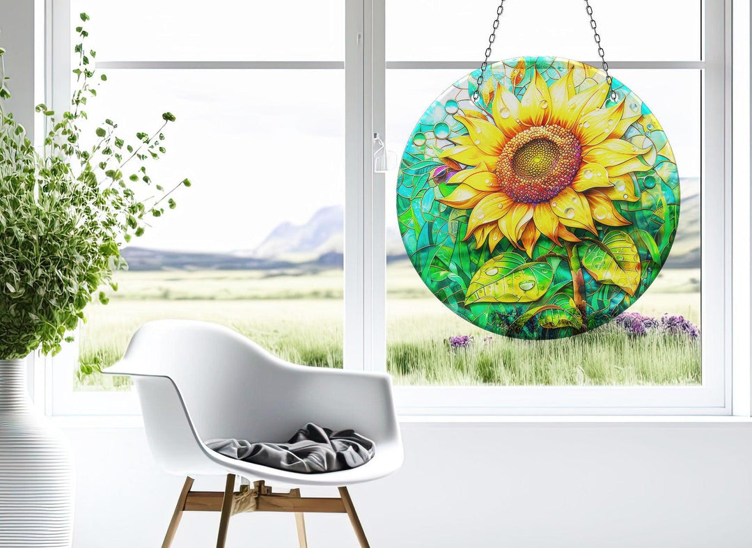 Yellow Sunflower Suncatcher Decor Beautiful Home Decor | Myphotostation
