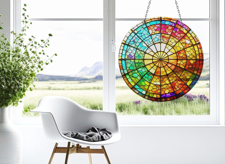 Colorful Stained Circle Suncatcher Perfect Gift | Myphotostation
