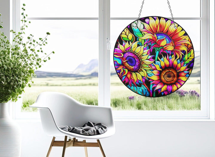 Vivid Sunflower Suncatcher Decor Brighten Any Space with Glass Suncatchers | Myphotostation
