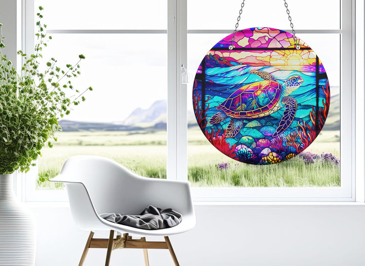 Purple Seaturtle Suncatcher Sun Catchers | Myphotostation
