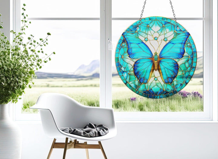 Shiny Blue Butterfly Suncatcher Perfect Gift | Myphotostation
