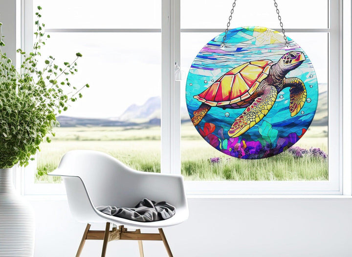 Tropical Seaturtle Suncatcher Transform Windows with Suncatchers | Myphotostation
