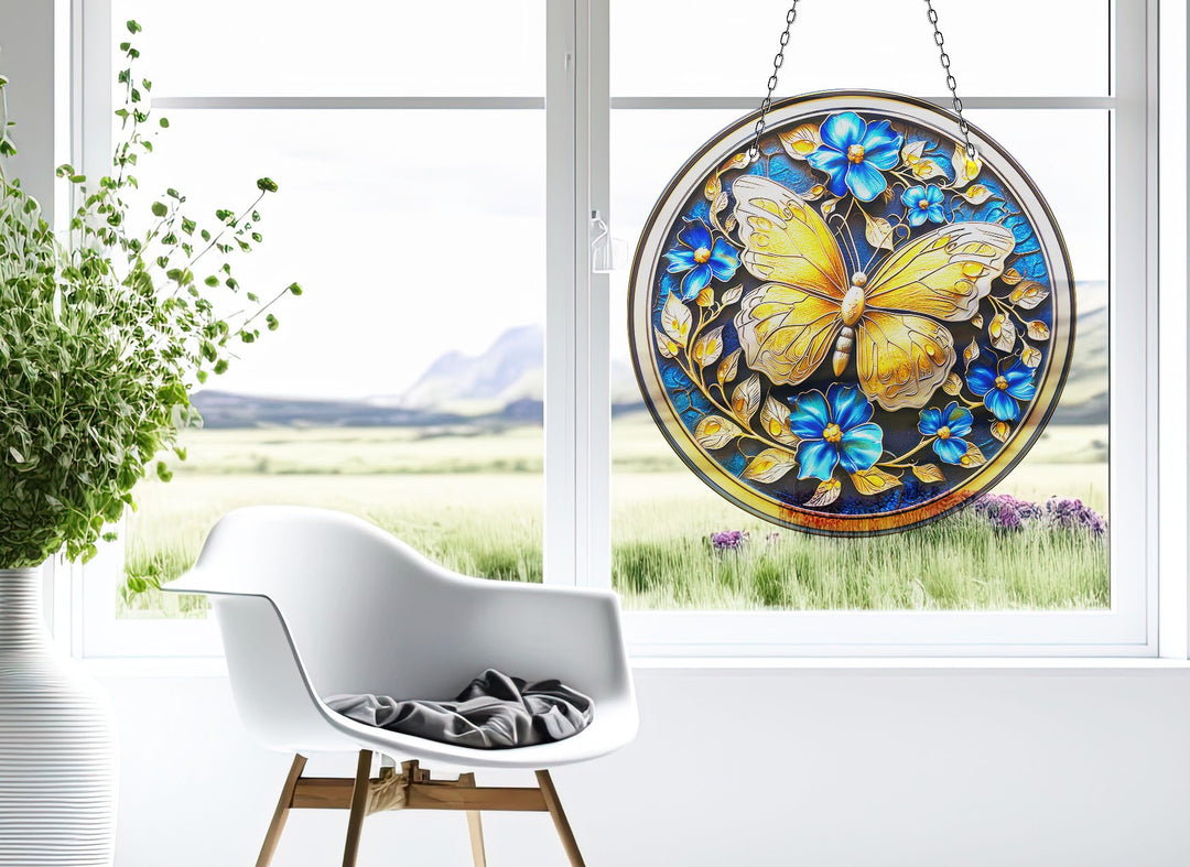 Golden Butterfly Suncatcher Decor Beautiful Home Decor | Myphotostation
