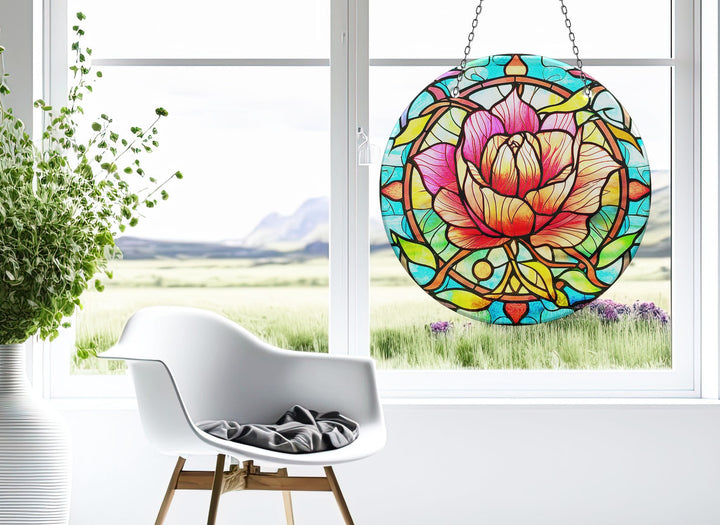 Colorful Rose Stained  Suncatcher Sun Catcher for Window | Myphotostation
