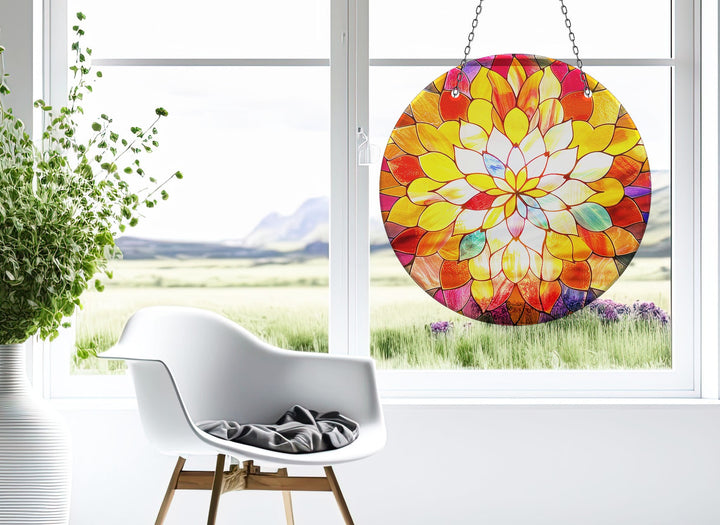 Red & Orange Lotus Suncatcher Beautiful Home Decor | Myphotostation
