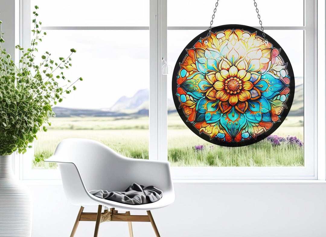 Orange Stained Flower Suncatcher Sun Catchers | Myphotostation
