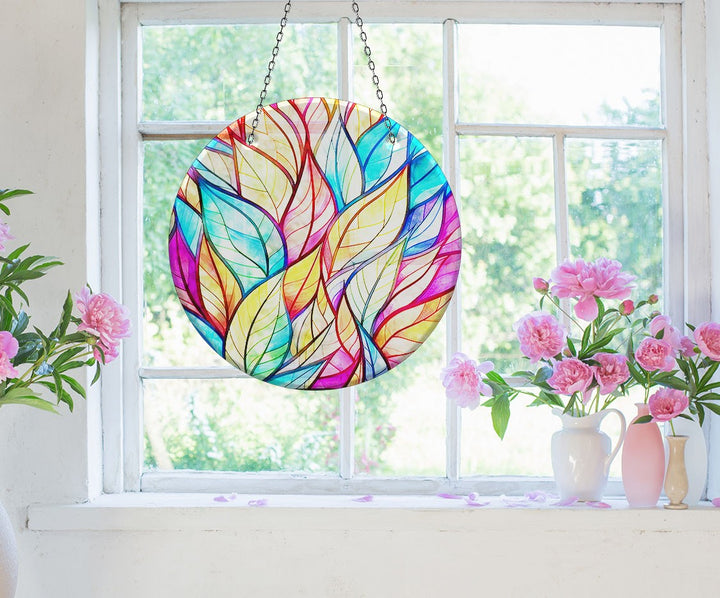 Leafs Colorful Stained  Suncatcher Sun Catcher for Window | Myphotostation
