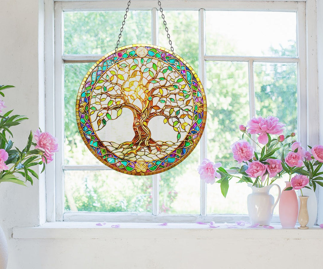 Life of tree Shiny Suncatcher Decor Tempered Glass | Myphotostation
