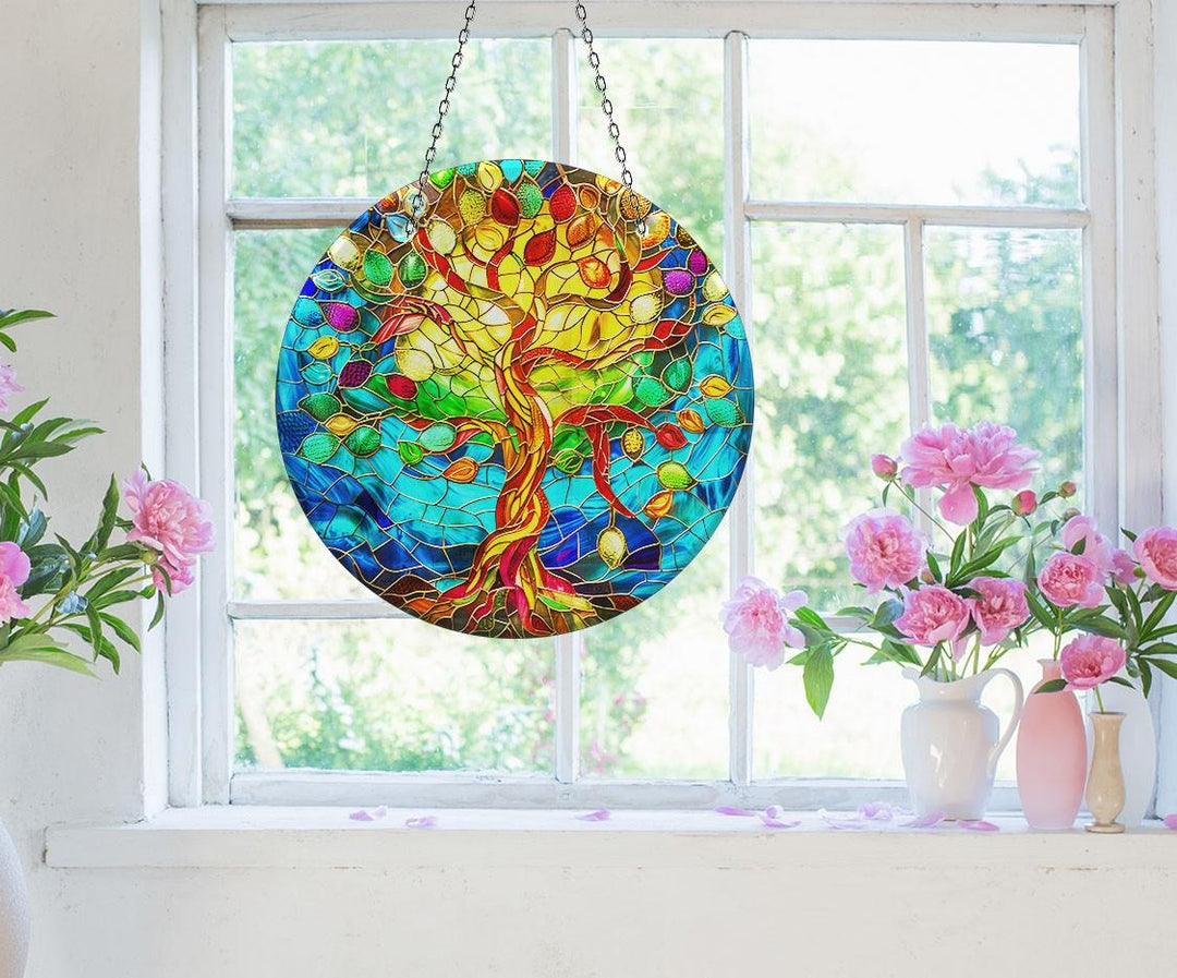 Vivid Life of tree Suncatcher Decor Add Color with Stained Glass Suncatchers for Home | Myphotostation
