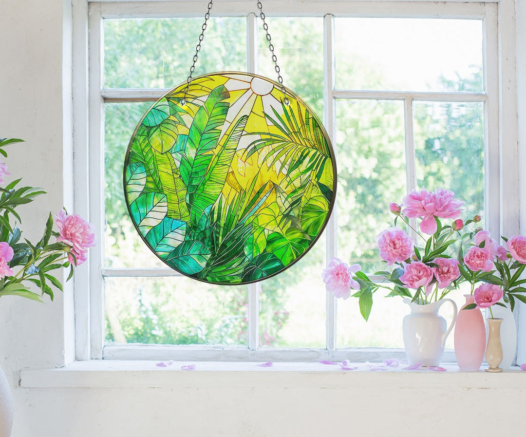 Stained Leaves Suncatcher Decor Colorful Sun | Myphotostation 
