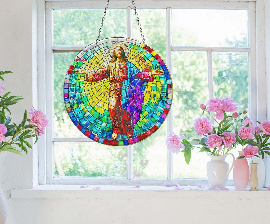 Neon Christ Suncatcher Decor Sun Catcher for Window | Myphotostation
