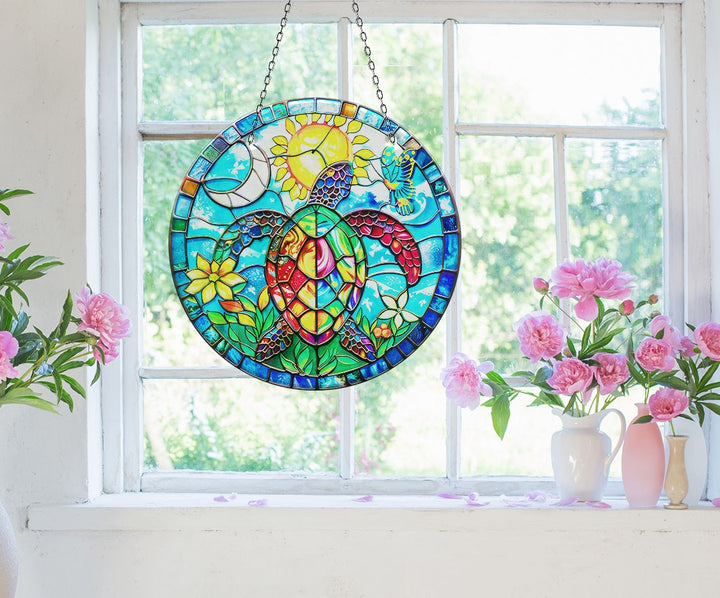 Seaturtle Mosaic Suncatcher            Brighten Windows | Myphotostation
