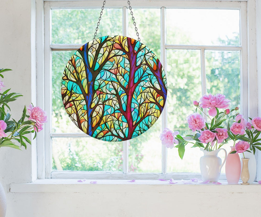 Leaves Tree Colored Suncatcher Beautiful Home Decor | Myphotostation
