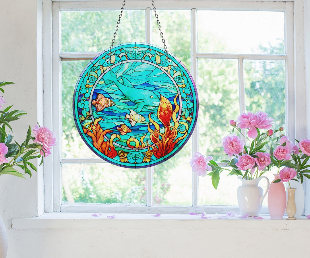 Fish Stained Suncatcher Colorful Sun | Myphotostation 
