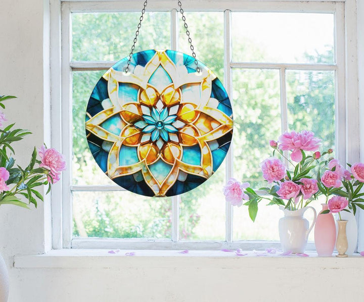 Gold Lotus Suncatcher Decor Colorful Sun | Myphotostation 
