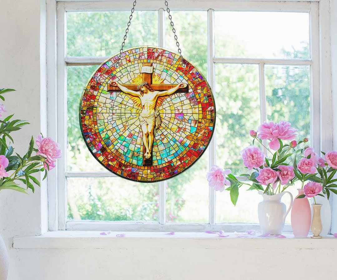 Religious Christ Mosaic Suncatcher Perfect Gift | Myphotostation
