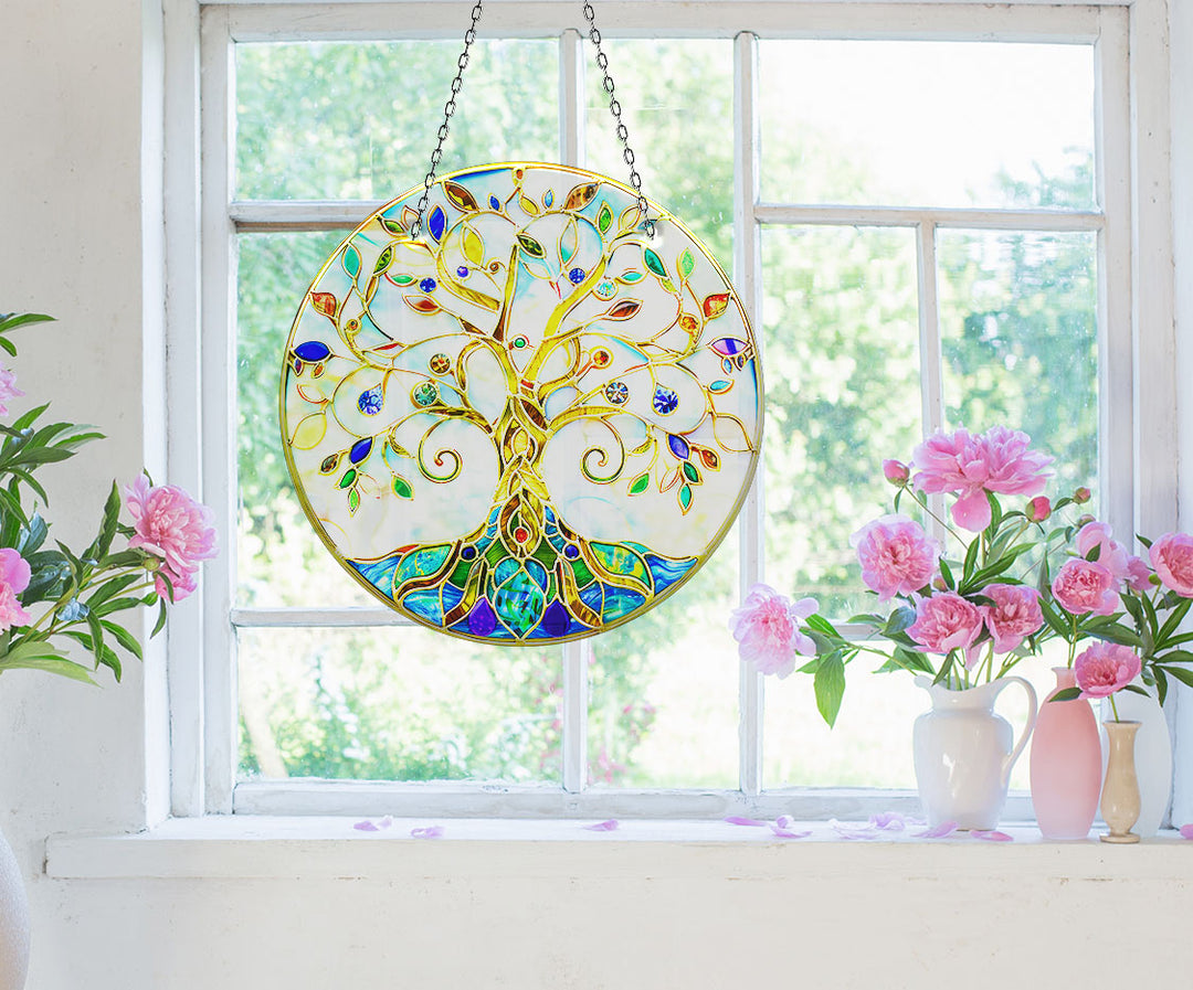 White Tree of Life Suncatcher Decor Sun Catcher for Window | Myphotostation
